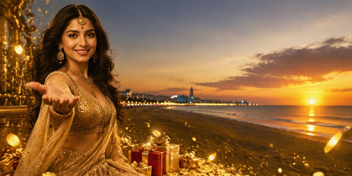 VIP enjoying a lottery event at Chennai Marina Beach