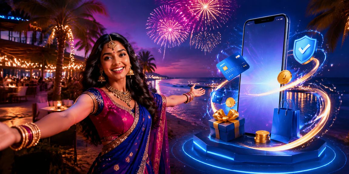 Mobile payment in Goa beach setting